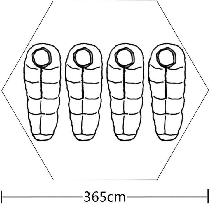Festnight 4-Personen Zelt Campingzelt Outdoor Tent 365 x 365 x 250 cm für Wandern Camping Hiking - H