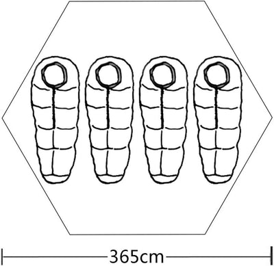 Festnight 4-Personen Zelt Campingzelt Outdoor Tent 365 x 365 x 250 cm für Wandern Camping Hiking - H