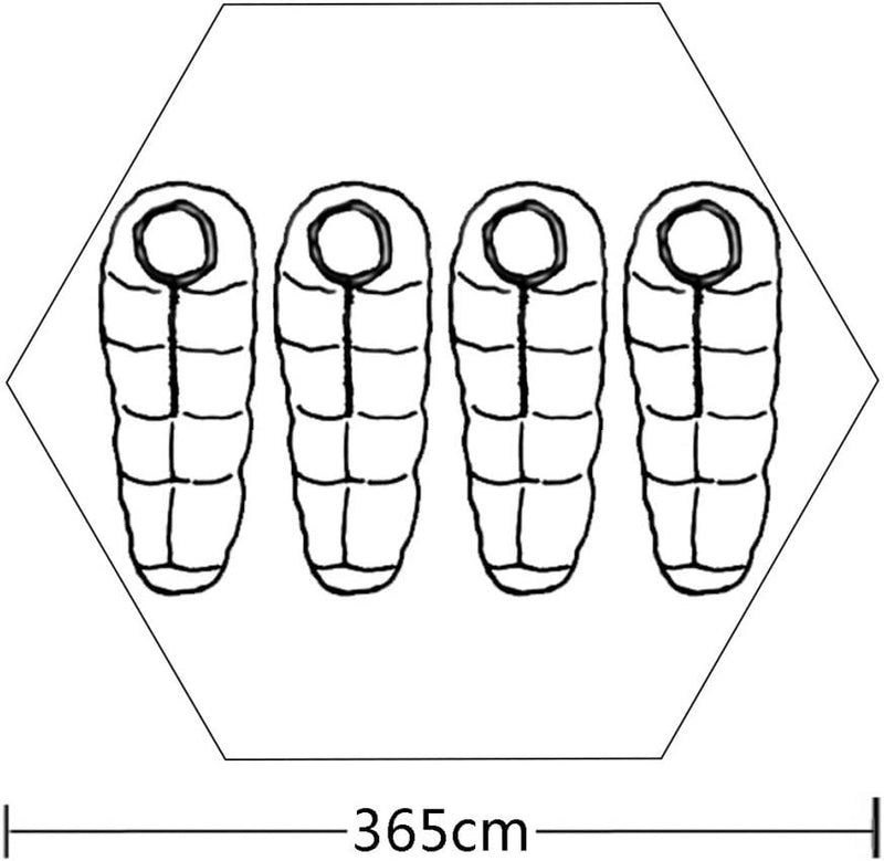 Festnight 4-Personen Zelt Campingzelt Outdoor Tent 365 x 365 x 250 cm für Wandern Camping Hiking - H