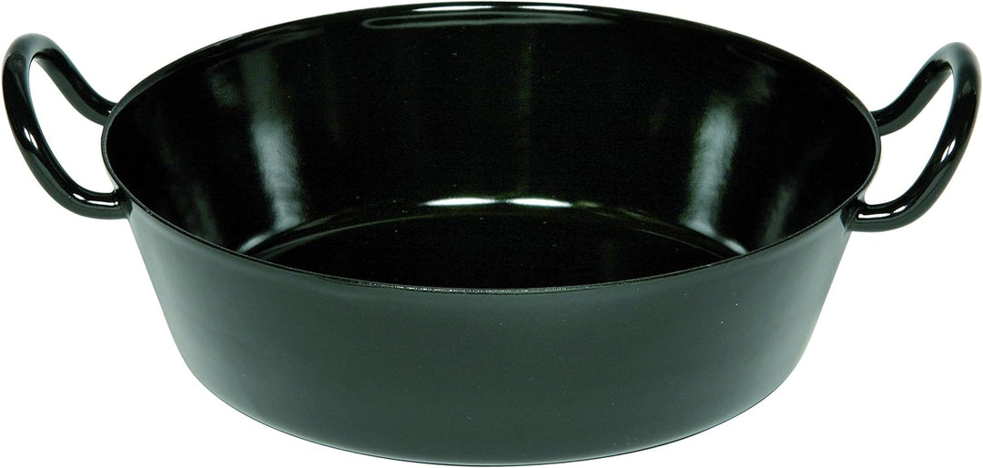Riess, 0381-022, Schnitzelpfanne 20, CLASSIC EMAILLEPFANNEN, rund 20 cm, Emaille, Schwarz, Bodendurc