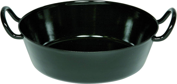 Riess, 0381-022, Schnitzelpfanne 20, CLASSIC EMAILLEPFANNEN, rund 20 cm, Emaille, Schwarz, Bodendurc