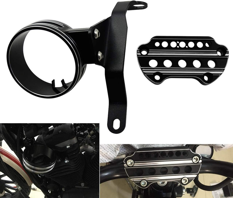 HDBUBALUS Speedometer Relocation Mount Bracket Instrument Bracket Fit for Harley Sportster XL883 Cus