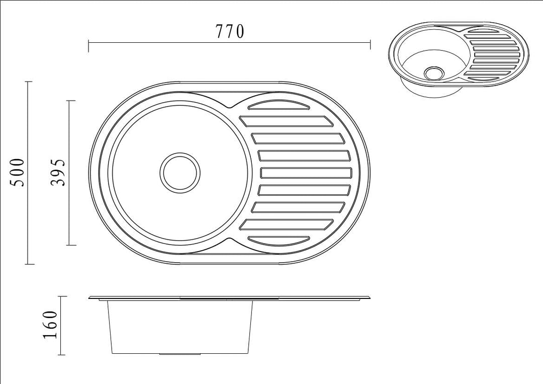 VBChome Einbauspüle 77x50 Satinstruktur ab 45er Unterschrank Edelstahl Küchenspüle Spüle Ablagefläch