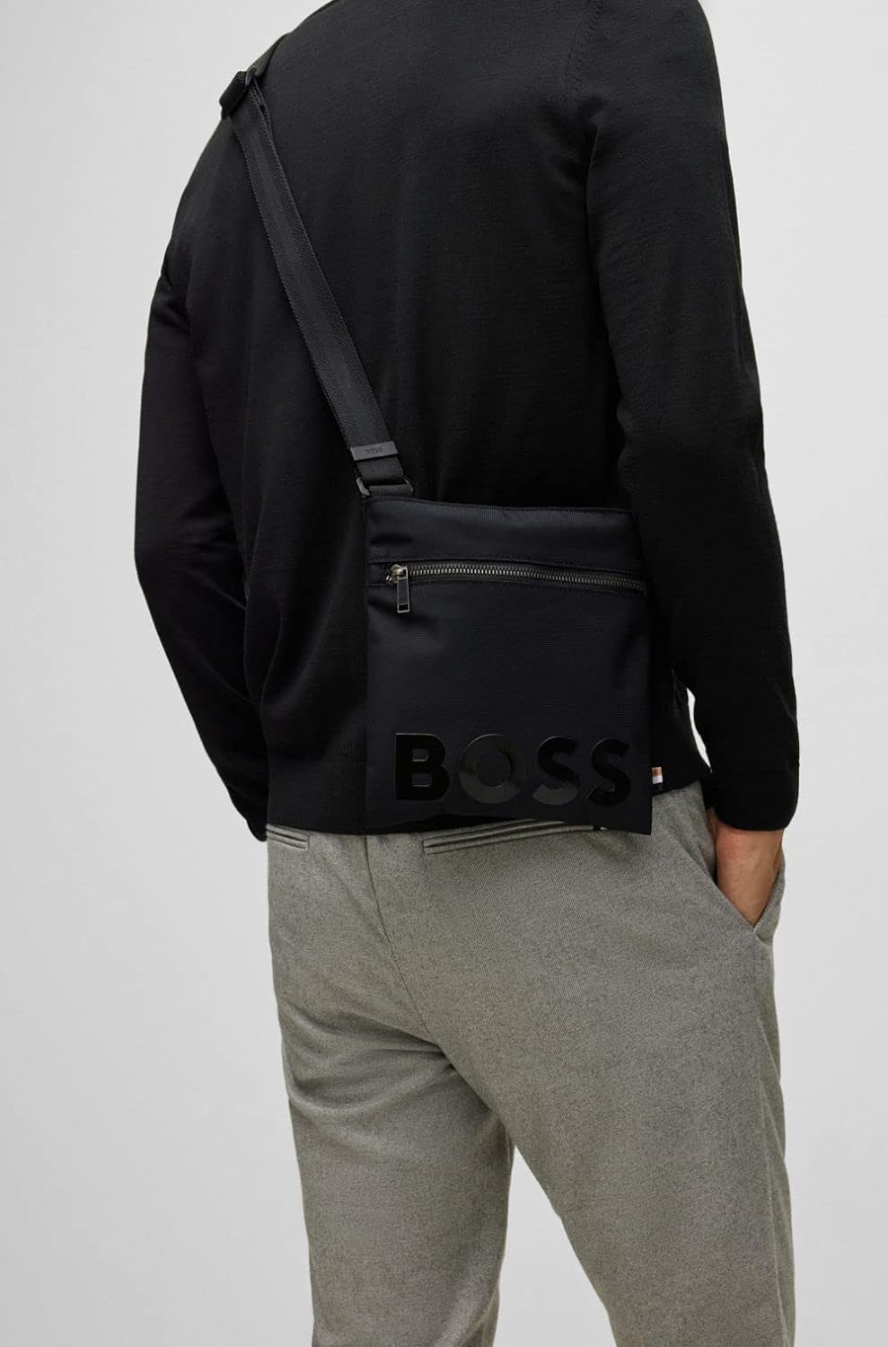 BOSS Herren Umhängetasche Catch_S zip env Einheitsgrösse Black1, Einheitsgrösse Black1