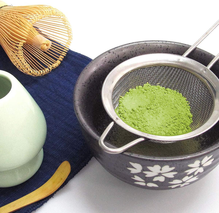 Artcome Japanese Matcha Tea Set, Matcha Whisk, Traditional Scoop, Matcha Bowl, Black Bamboo Tray, Ce