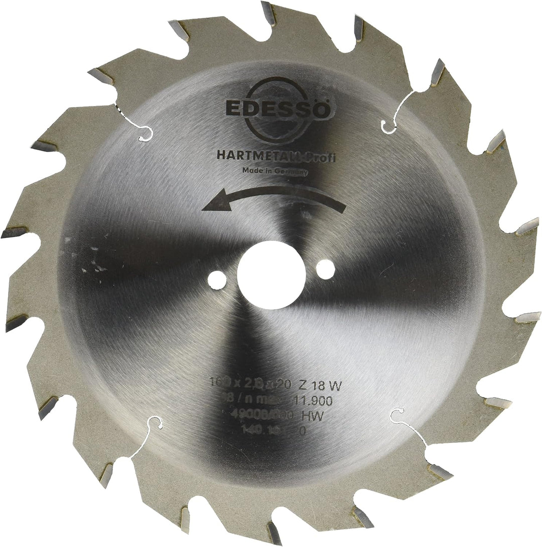 Edessö 14016120 HM-Kreissägeblatt Profi-Grobzahn 2/6/32 HW 160x2,6/1,6x20 Z=18 W, Silber