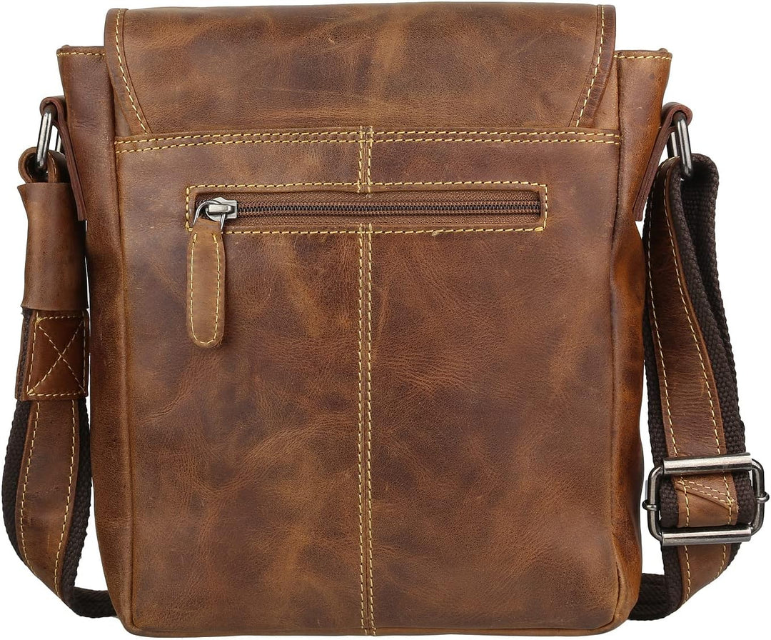 Greenburry Cafe-Racer Flapzip Umhänger 0830, Umhängetasche Brown, Brown