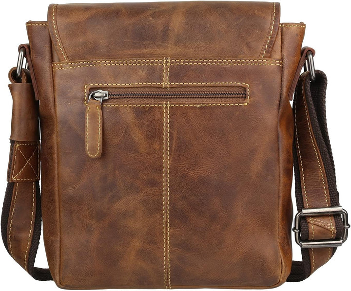 Greenburry Cafe-Racer Flapzip Umhänger 0830, Umhängetasche Brown, Brown