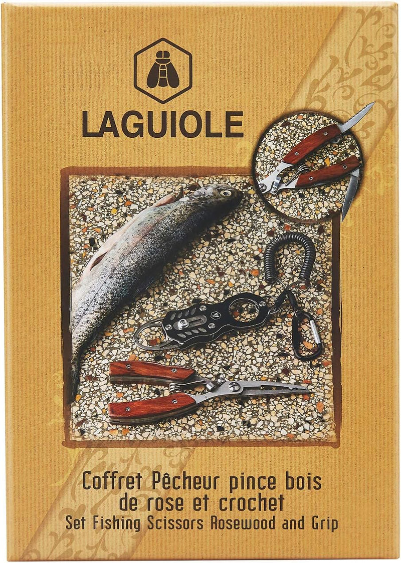 LAGUIOLE - Laguiole 4268483 Fischerkiste mit einer Zange (22 cm) und einem Edelstahlhaken mit braune