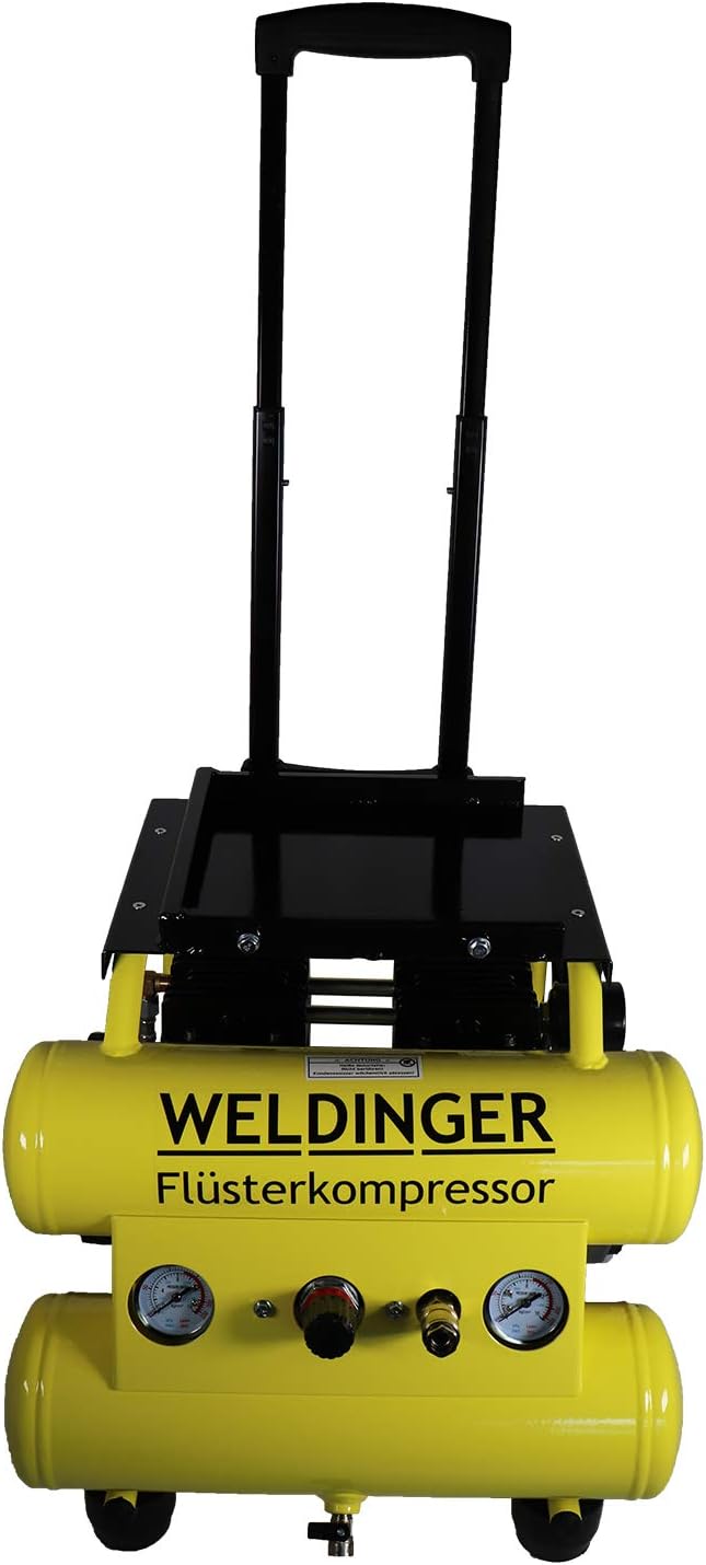 WELDINGER Flüsterkompressor FK 95 pro mobile 750 W 2x5 l Drucktank Servicemobil 5 Jahre Garantie FK