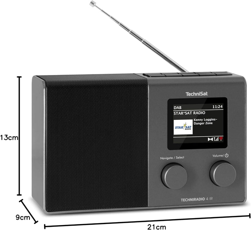 TechniSat TECHNIRADIO 4 IR – kompaktes Internetradio-Designradio (DAB+, UKW, Internet via WLAN, dimm