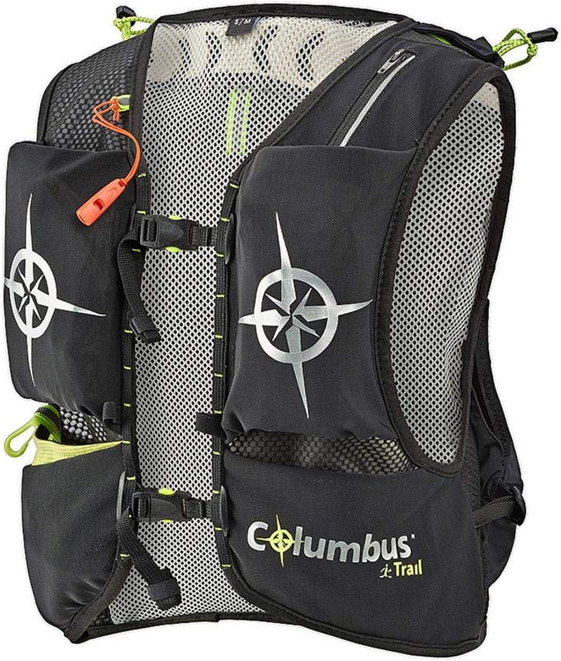 COLUMBUS Trail Vest 5L - Trinkweste in Schwarz für Trinkreservoirs oder andere Ausrüstung. Reflektie