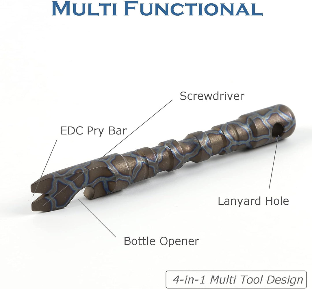 Hamans EDC Stemmeisen aus Titanlegierung, mit Flaschenöffner, Schraubendreher-Funktion, Multiwerkzeu
