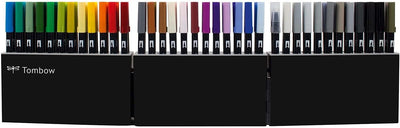 Tombow ABT-108C ABT Dual Brush Pen Stiftebox mit 107 Farben + Blender Pen, mehrfarbig & Schreibtisch