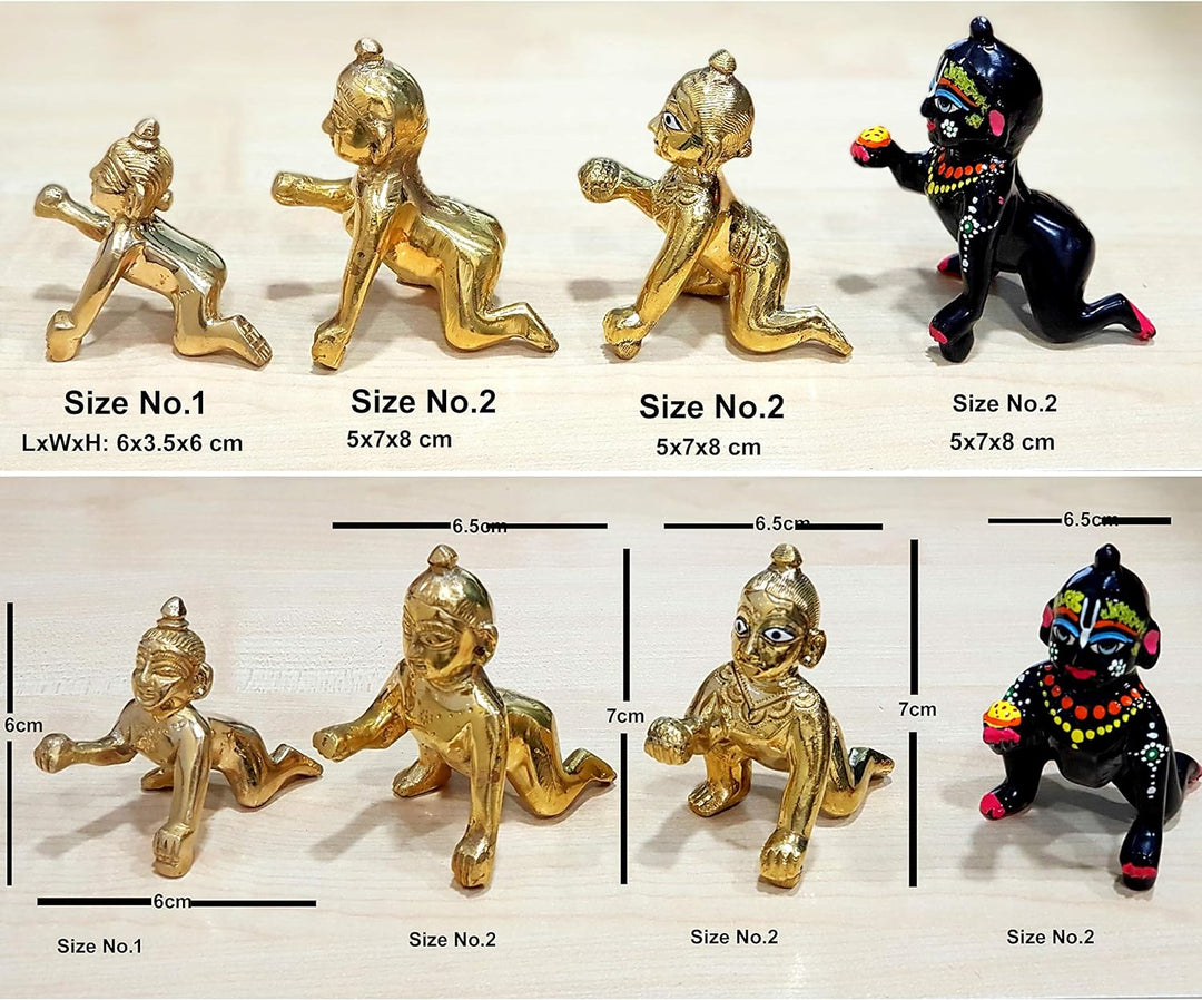Stonkraft – 5,5 cm Messing Gopal Laddoo/Baby Krishna – Messing Laddu Gopal Kishan Baby Krishna Thaku