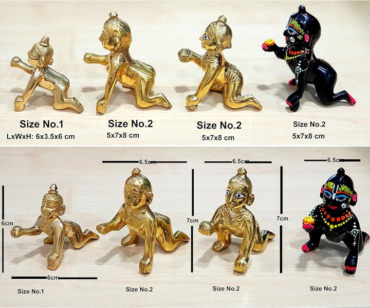 Stonkraft – 5,5 cm Messing Gopal Laddoo/Baby Krishna – Messing Laddu Gopal Kishan Baby Krishna Thaku