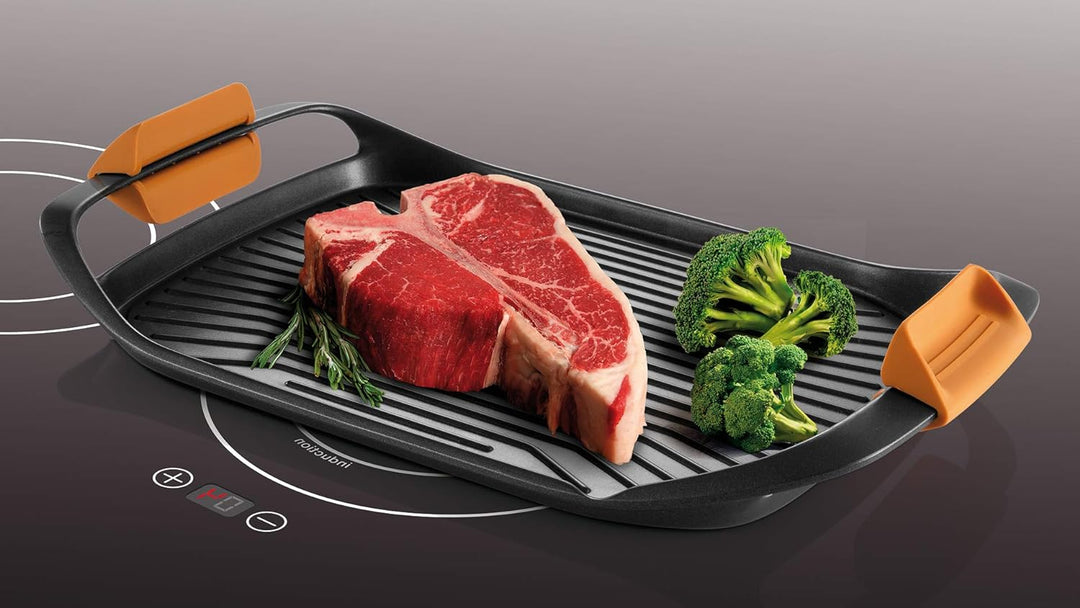 Tescoma 605068 Grillpfanne 42 x 28 cm SmartCLICK, Schwarz gewellt, gewellt