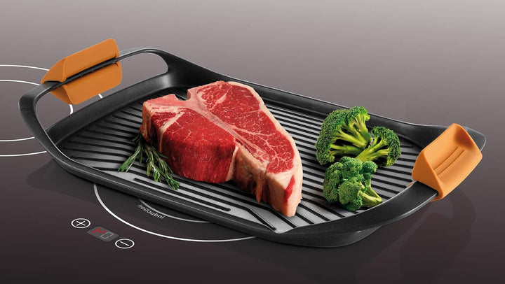 Tescoma 605068 Grillpfanne 42 x 28 cm SmartCLICK, Schwarz gewellt, gewellt