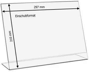 10 Stück DIN A4 L-Ständer/Werbeaufsteller im Querformat aus Acrylglas - Zeigis®
