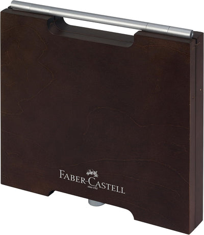 Faber-Castell 112971 - Pitt Monochrome Holzkoffer, 86 Teile Holzkoffer 85-teilig, Holzkoffer 85-teil