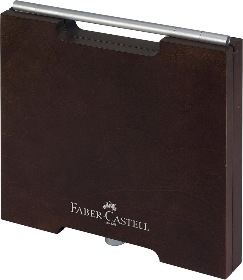 Faber-Castell 112971 - Pitt Monochrome Holzkoffer, 86 Teile Holzkoffer 85-teilig, Holzkoffer 85-teil