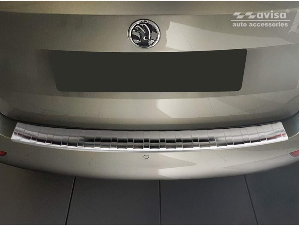 Avisa Edelstahl Heckstossstangenschutz kompatibel mit Skoda Fabia III Combi Facelift 2018- 'Ribs'