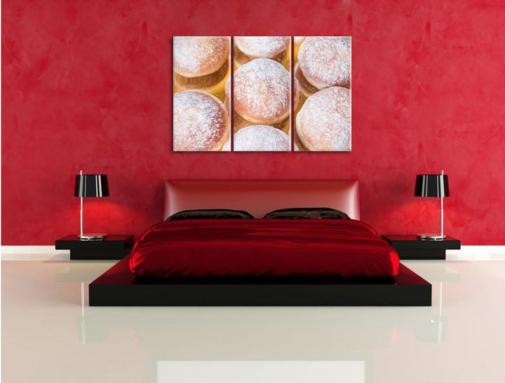 Pixxprint Süsse Berliner Bunstift Effekt 3-Teiler Leinwandbild 120x80 Bild auf Leinwand