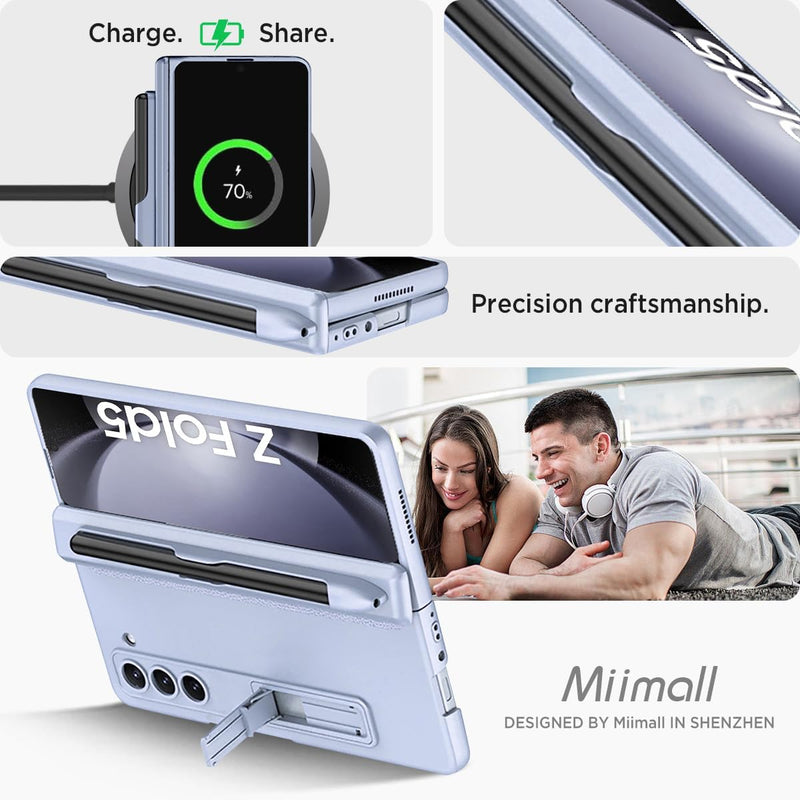 Miimall Kompatibel mit Samsung Galaxy Z Fold 5 Hülle, Fold 5 Hülle mit Stifthalter [Magnetischer Sch