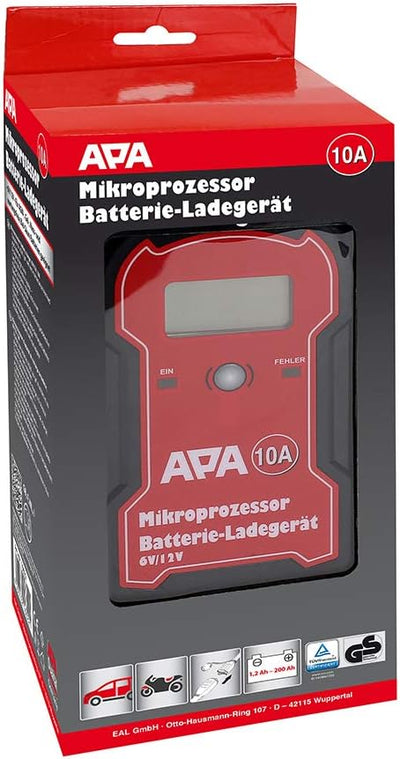 APA 16622 Mikroprozessor Batterie-Ladegerät, für Auto-Batterie, 6/12 V, 10 A Ladestrom: 10 A, Ladest