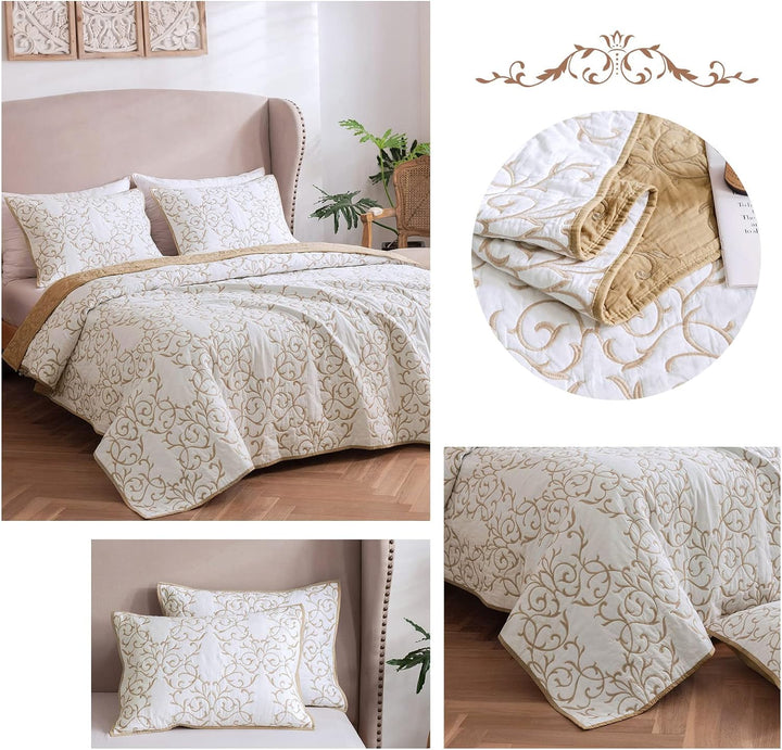 mixinni® Stil Druckdessiniert Bettüberwurf Blaue und Weisse Porzellan Serie Stickerei Quilts aus 100