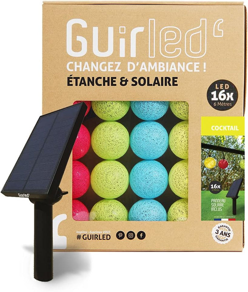 GuirLED - Aussengirlande mit Lichtkugeln LED-Guinguette - Wasserdicht IP65 - Hocheffizientes Solarpa