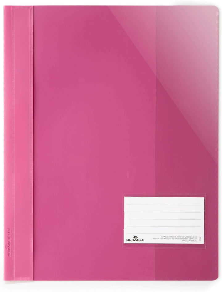 Durable Sichthefter für Din A4, Überbreite, dunkelrosa, 25er Packung, 269034, dunkelrosa