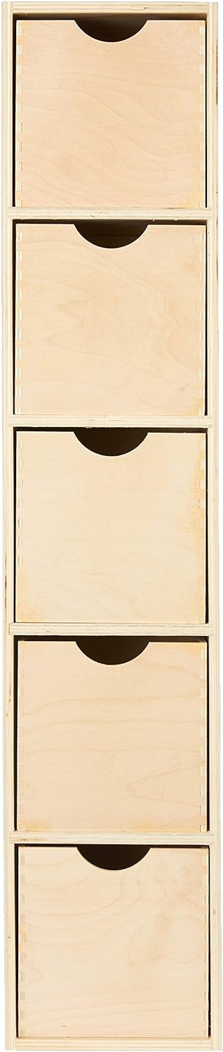 Zeller 13195 Schubladenelement, 5-er, Birke, ca. 21 x 18 x 86 cm Braun 21 x 18 x 86,5 cm, 21 x 18 x