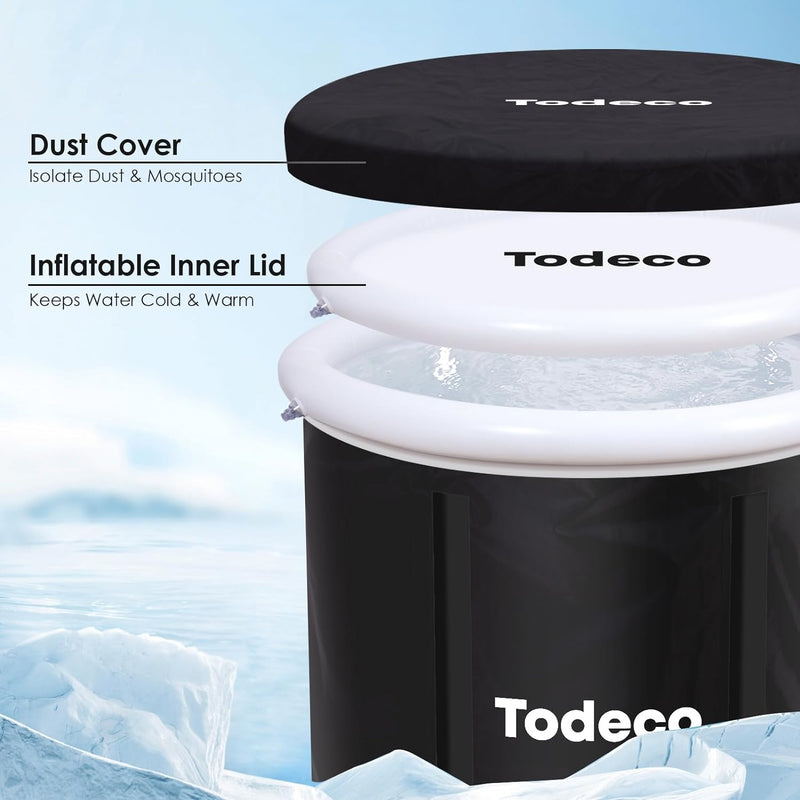 Ice Bath Todeco Eisbad Erholungsbadewanne Aussenbereich, Tragbare Badewanne für Erwachsene, Grosses