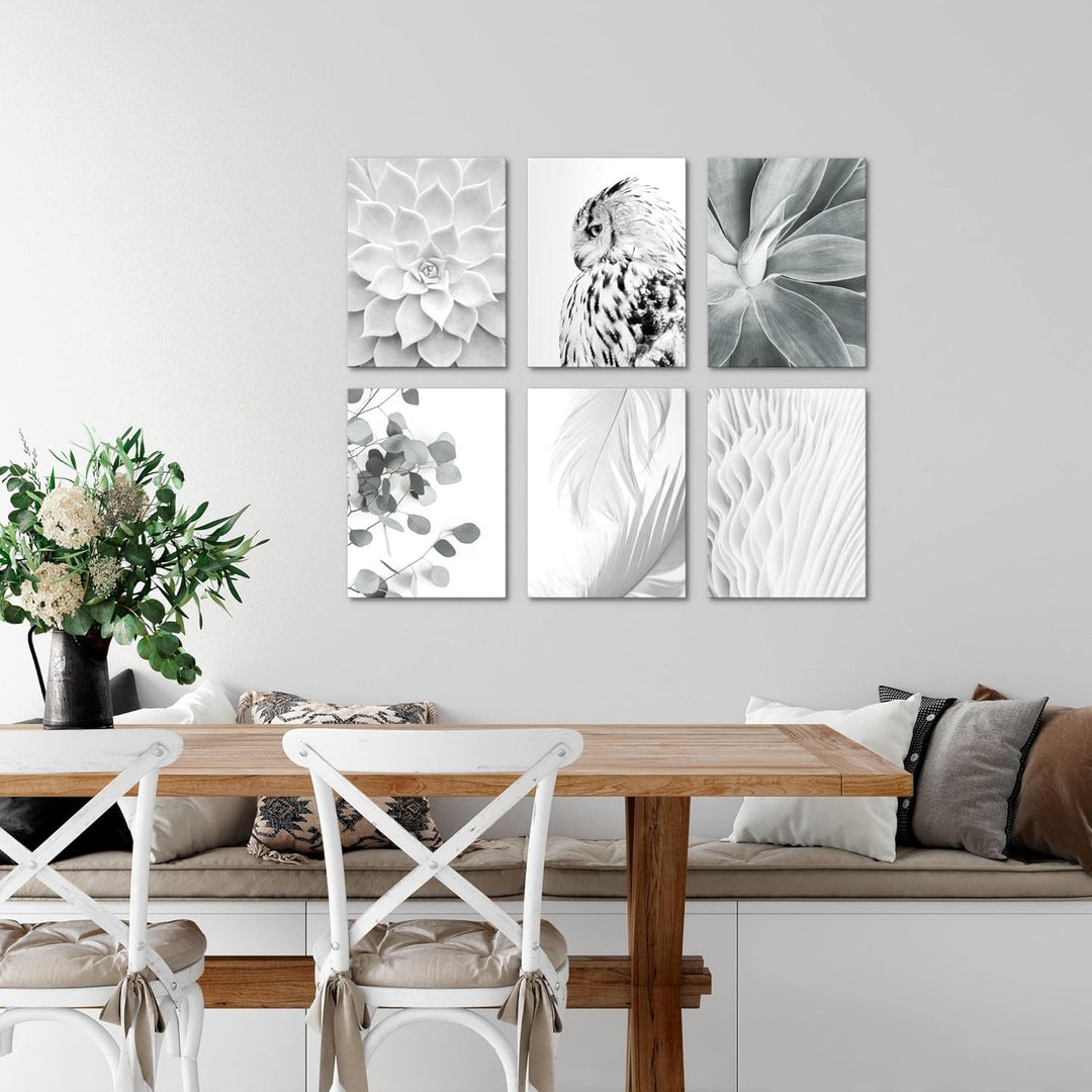 Novart Set Wandbilder - KEIN EXTRA RAHMEN BENÖTIGT - Wohnzimmer Schlafzimmer - Bilder Modern Boho Eu