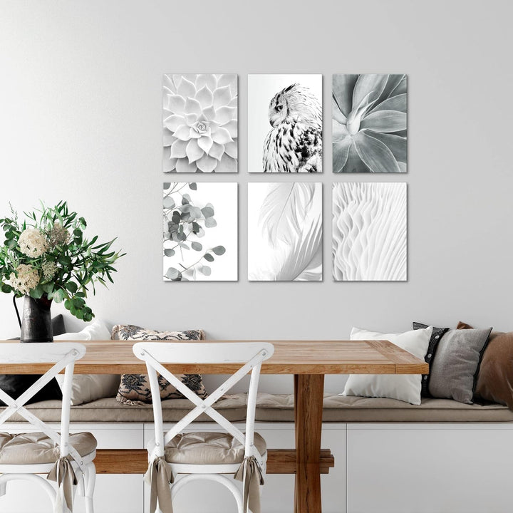 Novart Set Wandbilder - KEIN EXTRA RAHMEN BENÖTIGT - Wohnzimmer Schlafzimmer - Bilder Modern Boho Eu