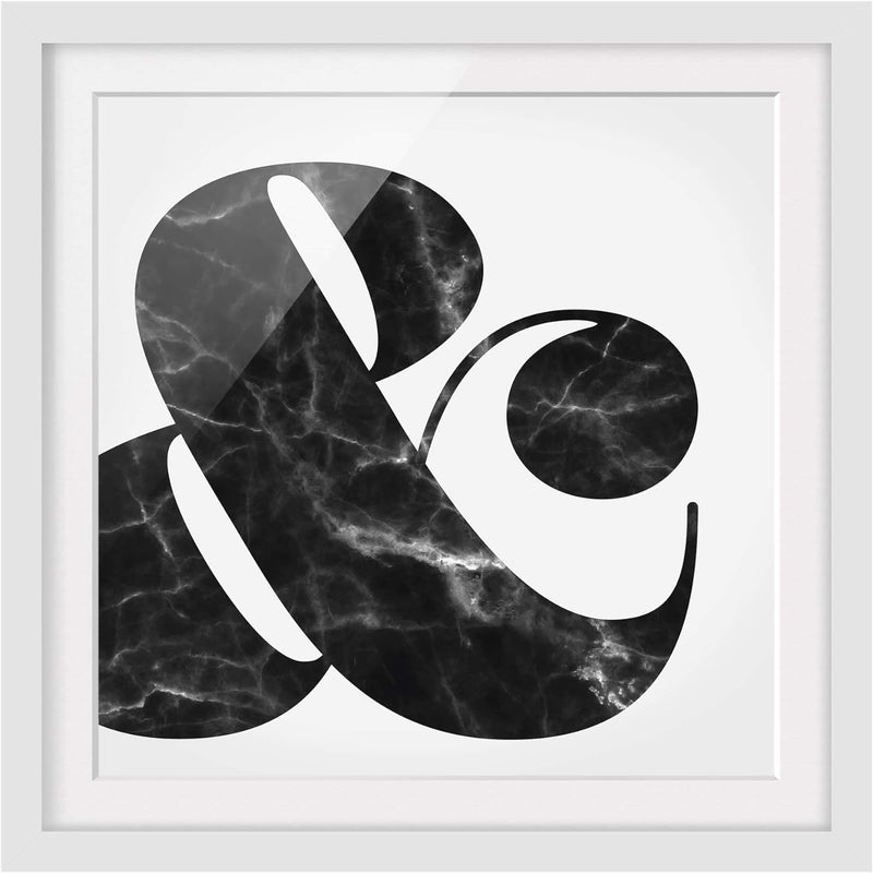 Bild mit Rahmen - Ampersand Marmor - Rahmenfarbe Weiss, 70 x 70 cm 70cm x 70cm Weiss, 70cm x 70cm We