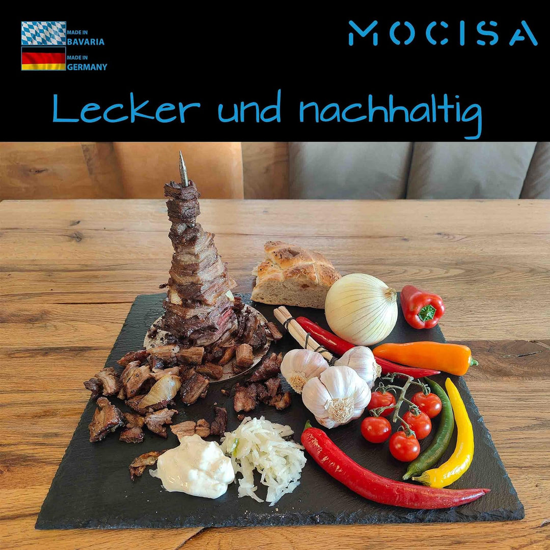 2'er Set Premium BBQ Grillspiess Gyrosspiess Grösse S und L | Dönerspiess Edelstahl | massiver unive