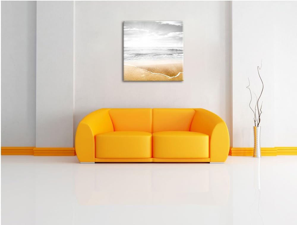 Pixxprint Wellen am Traumstrand als Leinwandbild/Grösse: 70x70 cm/Wandbild/Kunstdruck/fertig bespann
