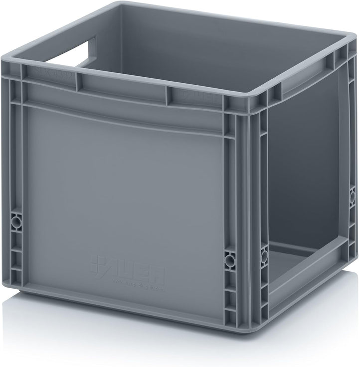2x Euro Sichtlagerkasten 40 x 30 x 32 cm inkl. gratis Zollstock * Eurobehälter mit Fenster, 2er Set