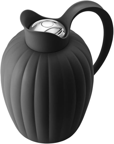 Georg Jensen Bernadotte Thermo Jug Midnight Black von Sigvard Bernadotte Schwarz, Schwarz