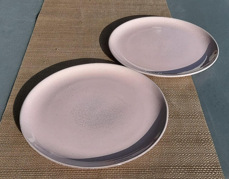 PintoCer - 2 x grosse flache Teller aus Steingut, 29 cm, Essteller für Spülmaschine und Mikrowelle