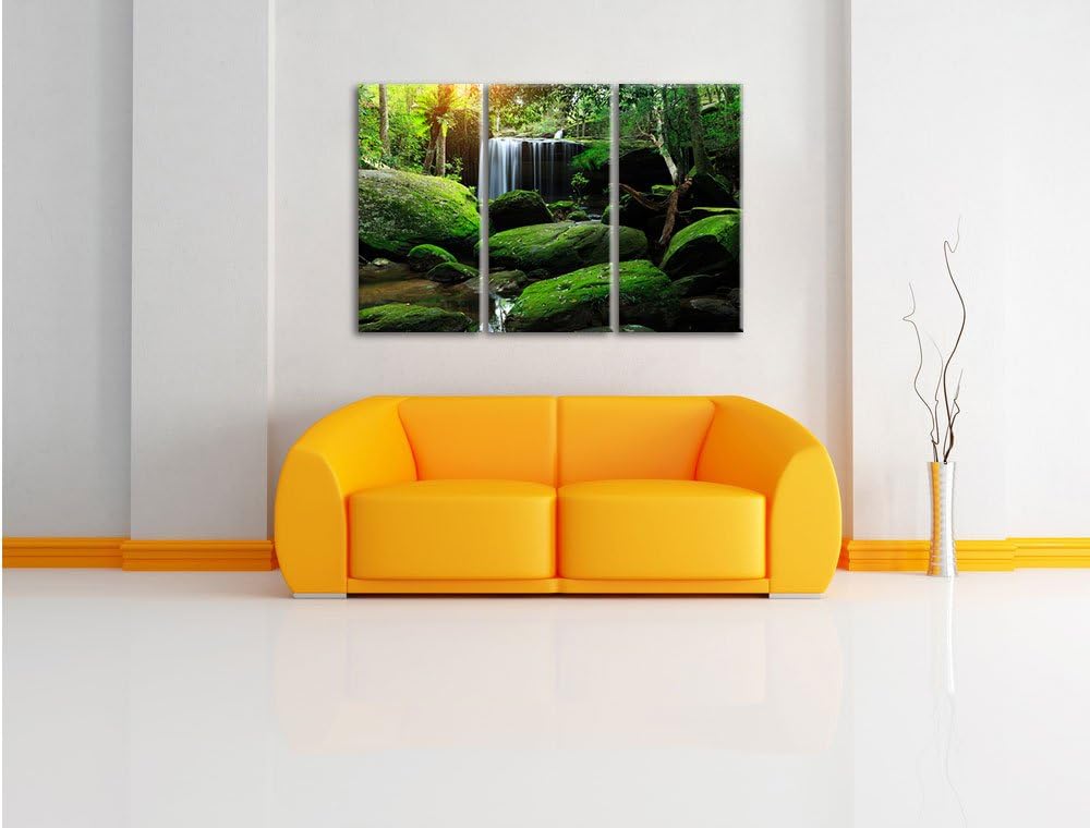 Pixxprint Regenwald in Thailand als Leinwandbild - Grösse: 3-Teilig (120x80cm) - Wandbild - Kunstdru