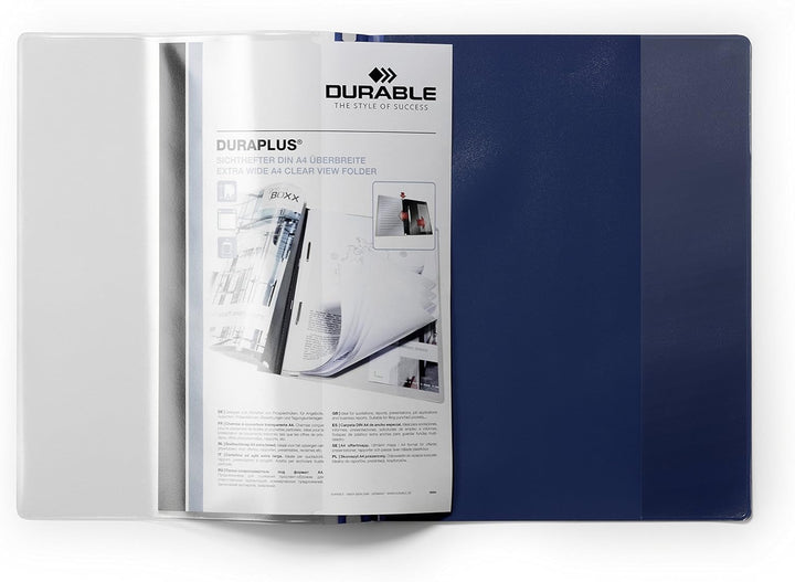 Durable Angebotshefter Duraplus mit Sichttasche für A4, dunkelblau, 25er Packung, 257907, dunkelblau