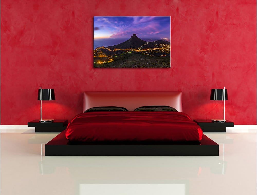 Pixxprint Kapstadts Löwenkopf als Leinwandbild/Grösse: 100x70 cm/Wandbild/Kunstdruck/fertig bespannt