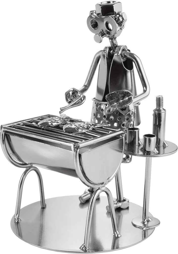BRUBAKER Schraubenmännchen Barbecue Grill - Grillmeister Fisch - Handarbeit Eisenfigur Metallmännche