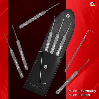 MULTIPICK ELITE 9 Profi Dietrich Set - [9 Teile | 0,6 mm] Made in Germany - Lockpick Tool, Schlösser