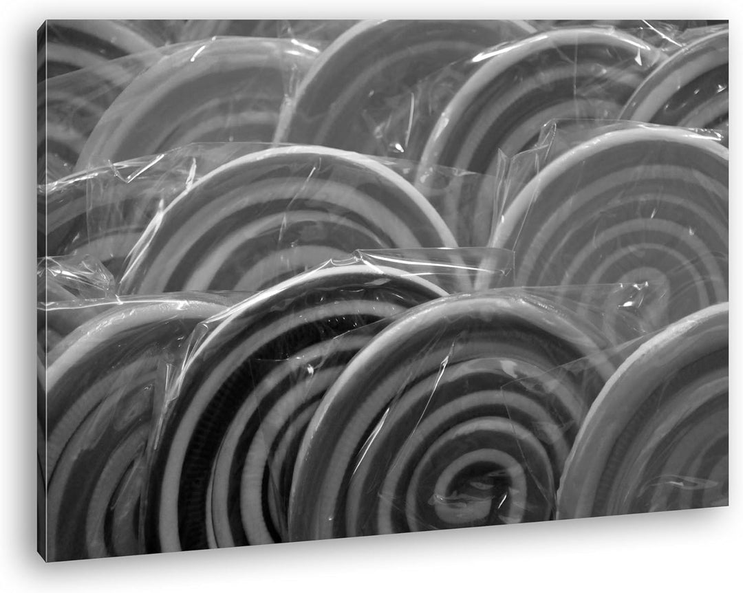 deyoli farbige Bonbons Effekt: Schwarz/Weiss im Format: 80x60 als Leinwandbild, Motiv fertig gerahmt