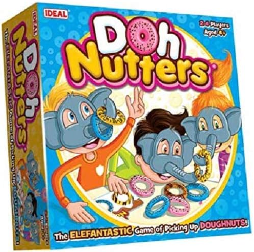 Ideal , Doh Nutters: The elefantastic Game of Picking up Doughnuts!, Kids Games, for 2-4 Players, Ag