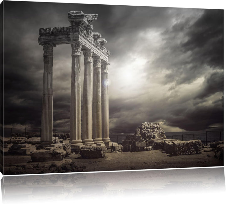 Pixxprint Apollon Tempel Ruine in Side als Leinwandbild/Grösse: 100x70 / Wandbild/Kunstdruck/fertig